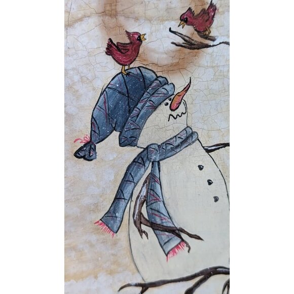 Tole Painted Sled with Winter Scene - Picture 3 of 7